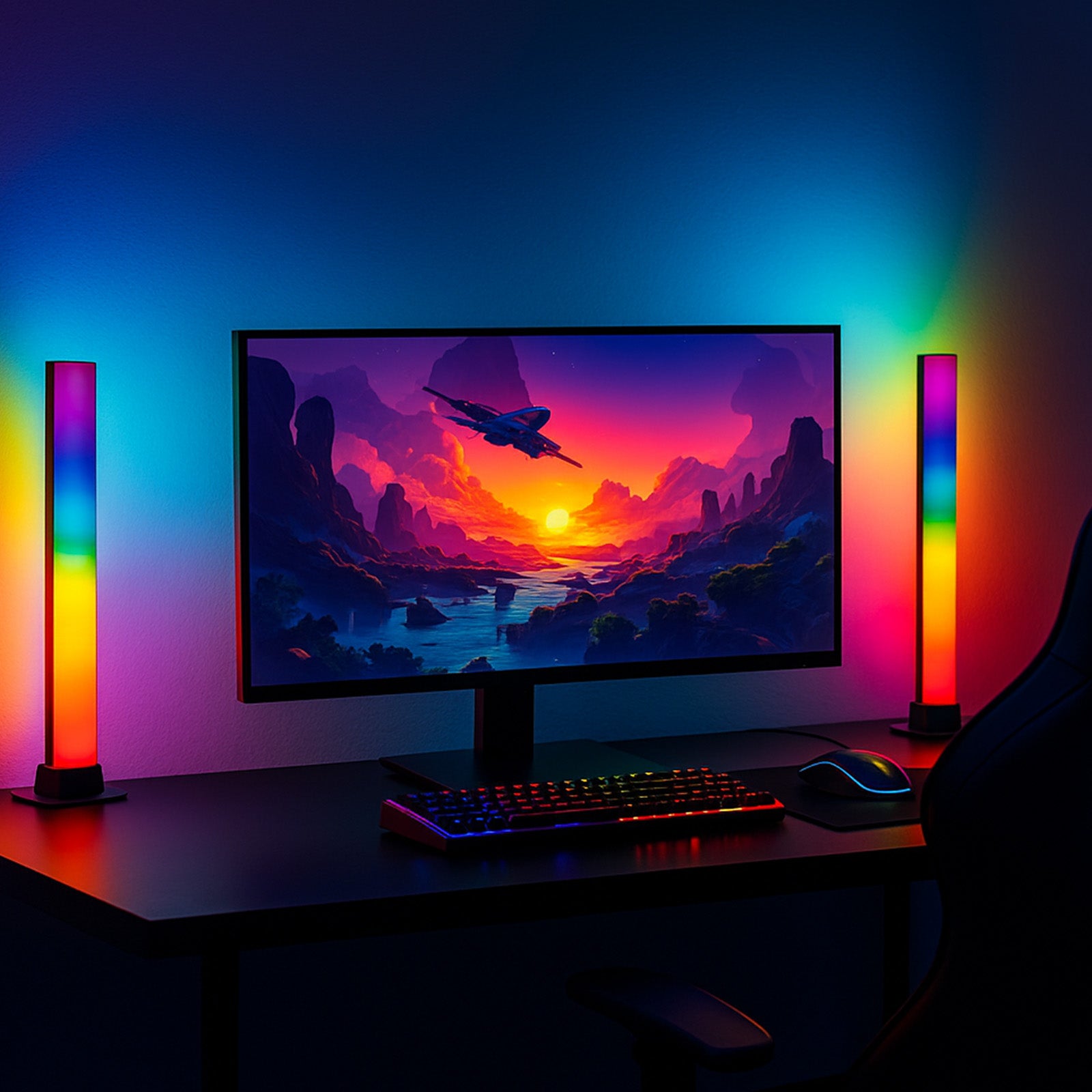 Arlec Grid Connect Smart RGB LED Desk Lights Twin Pack with Razor Chroma