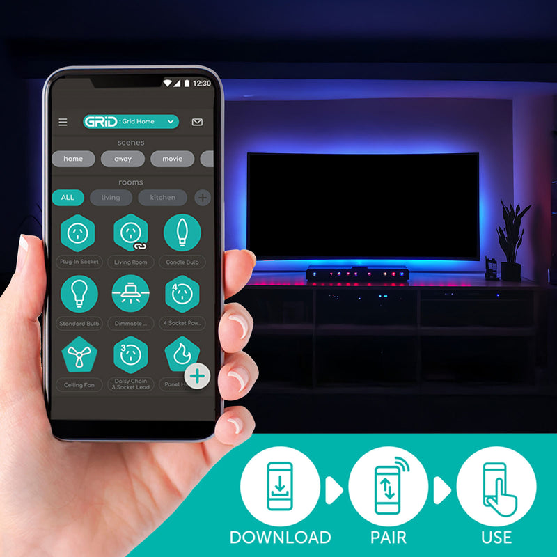 Arlec Smart Single Colour Screen Sync Strip Light Wi-Fi sync lighting Smart with Grid Connect