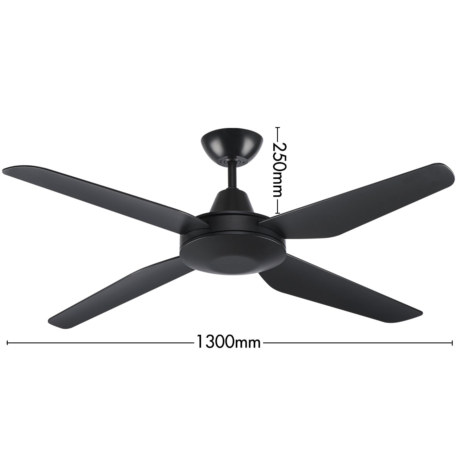 Arlec 130cm Black Madrid 4 Blade DC Ceiling Fan Wi-Fi smart cooling Smart with Grid Connect