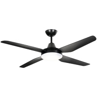 Arlec 130cm Black Madrid 4 Blade DC Ceiling Fan with Light Wi-Fi smart cooling Smart with Grid Connect