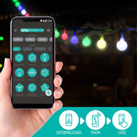 Arlec RGB colour changing LED ball lights, 160 LED Grid Connect smart string lights