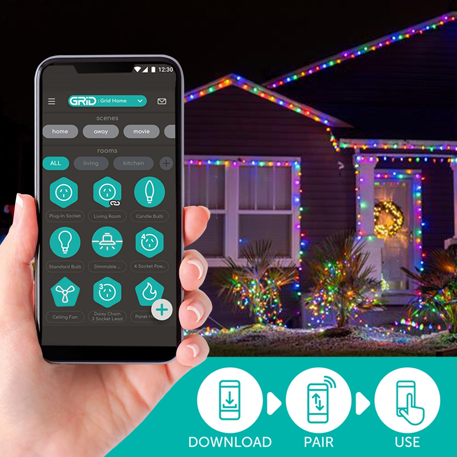 Arlec 800 LED bud string lights, smart Grid Connect decorative lighting