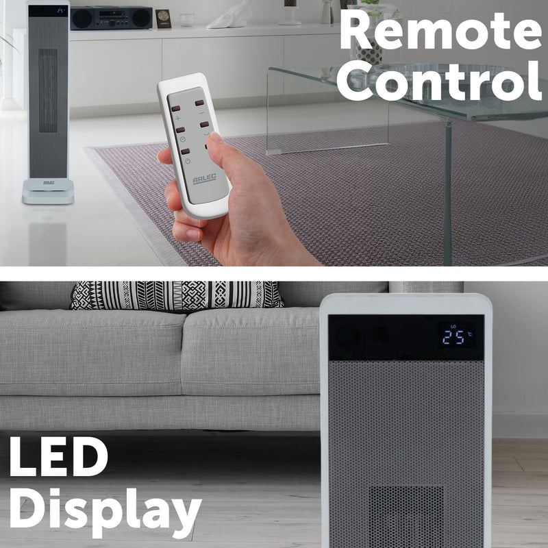 Arlec 2400W Smart Tower Heater Wi-Fi controlled home heating Smart with Grid Connect