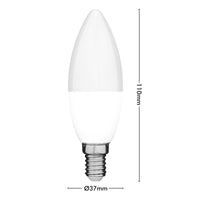 Arlec E14 CCT candle LED globe, 5.5W 470lm Grid Connect smart bulb