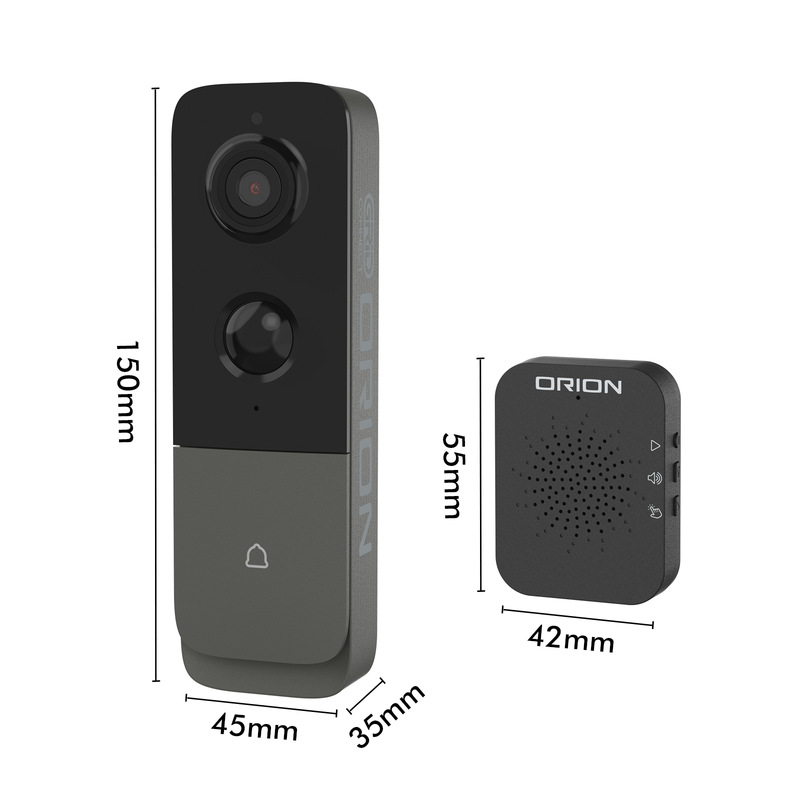 Orion Grid Connect Smart Rechargeable Video Doorbell with Chime