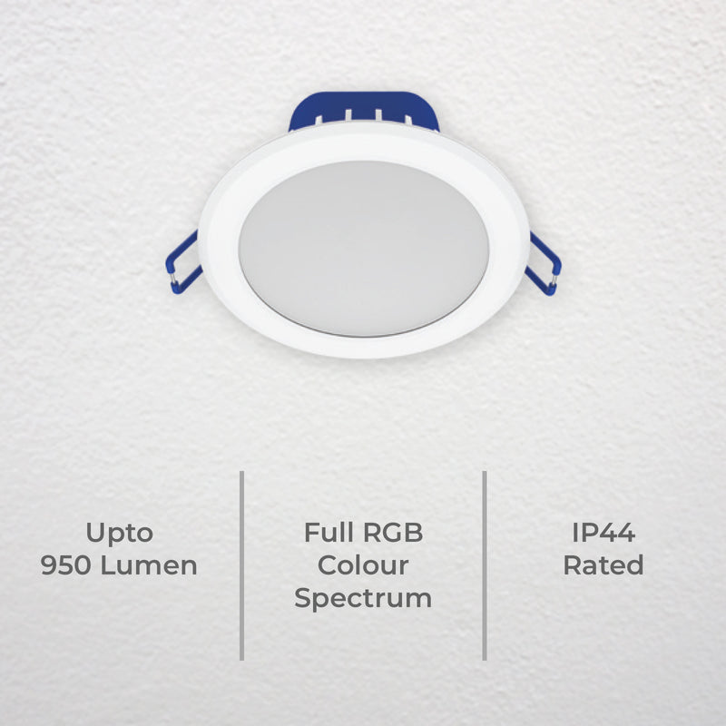 DETA 10W RGB+CCT Smart LED Downlight 4 Pack Wi-Fi lighting Smart with Grid Connect