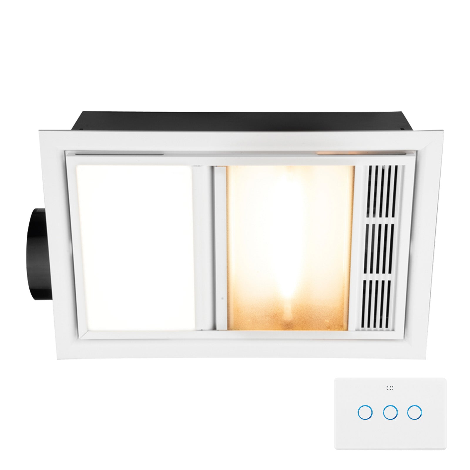DETA 3-In-1 Bathroom Heater, Fan & Light with Smart Triple Switch Wi-Fi Smart with Grid Connect