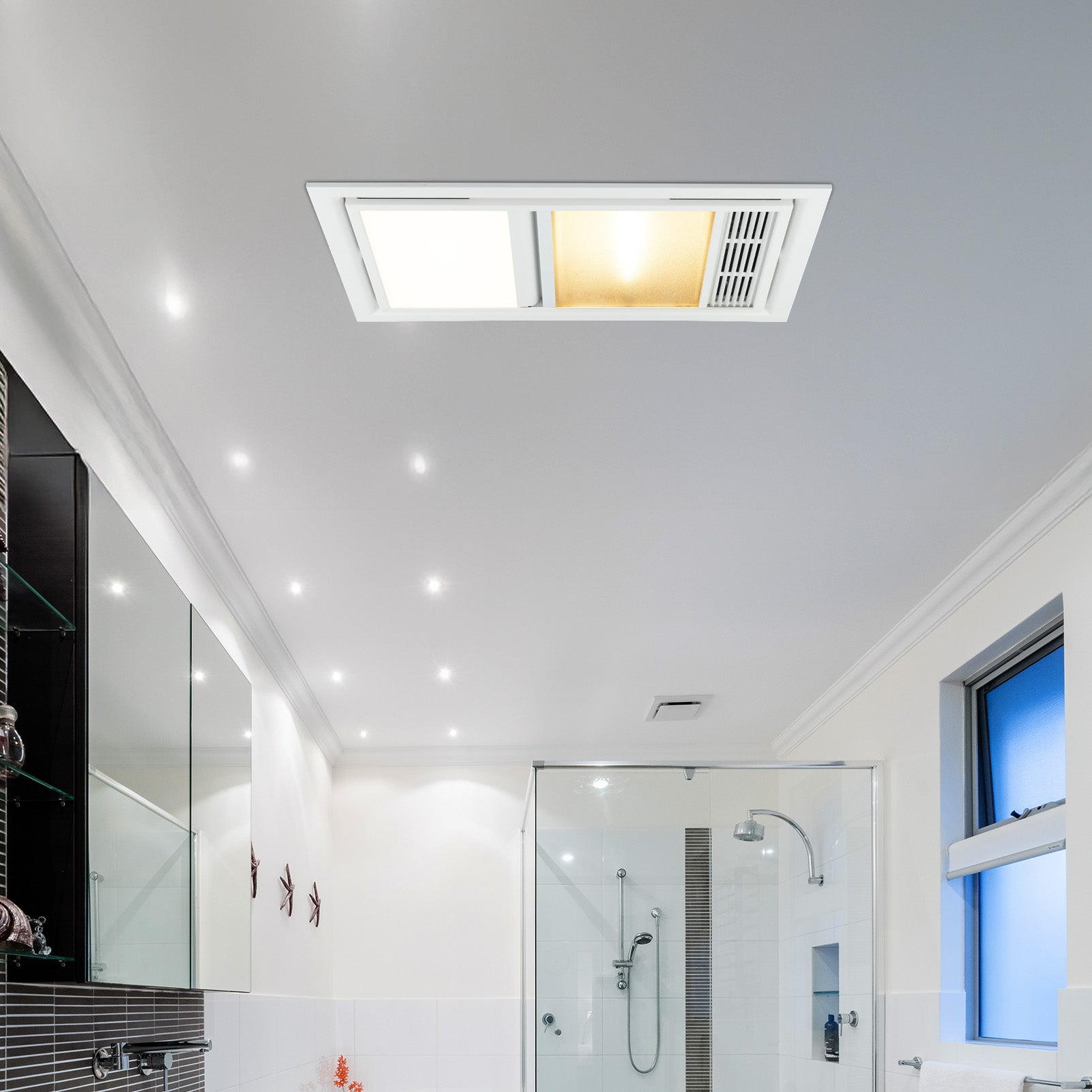 DETA 3-In-1 Bathroom Heater, Fan & Light with Smart Triple Switch Wi-Fi Smart with Grid Connect