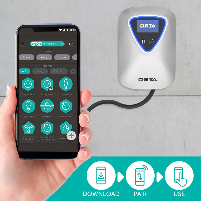 DETA 7kW 1 Phase Smart EV Wall Charger Wi-Fi electric vehicle charging Smart with Grid Connect
