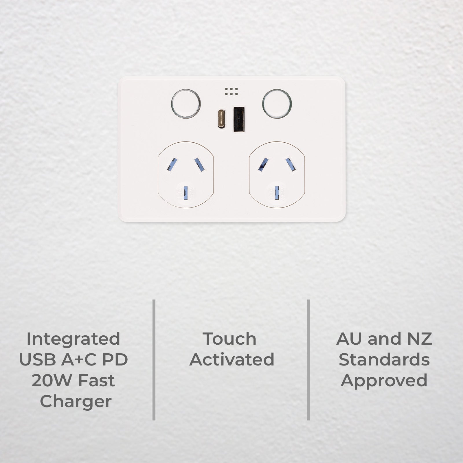 Deta Grid Connect Smart Double Power Point with USB-A & USB-C PD20W Fast Charging