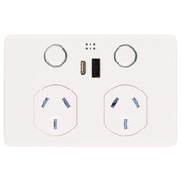 Deta Grid Connect Smart Double Power Point with USB-A & USB-C PD20W Fast Charging