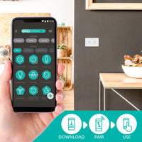 DETA White Gloss Grid Connect Smart Double Gang Touch Light Switch Wi-Fi smart home