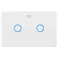 DETA White Gloss Grid Connect Smart Double Gang Touch Light Switch Wi-Fi smart home