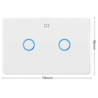 DETA White Gloss Grid Connect Smart Double Gang Touch Light Switch Wi-Fi smart home