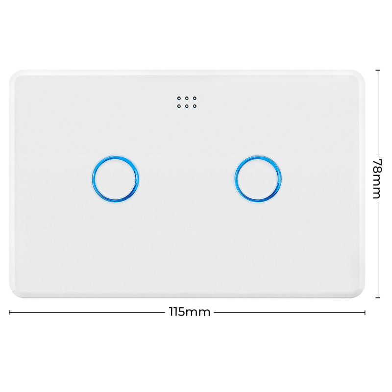 DETA White Gloss Grid Connect Smart Double Gang Touch Light Switch Wi-Fi smart home