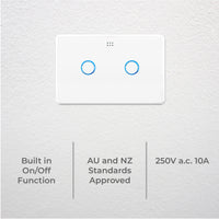 DETA Gloss White Grid Connect Smart Double Gang Touch Light Switch