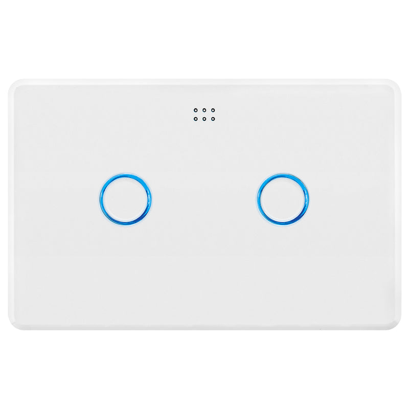 DETA White Gloss Grid Connect Smart Double Gang Touch Light Switch Wi-Fi smart home
