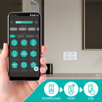DETA White Gloss Grid Connect Smart Double Touch Power Point Wi-Fi power socket