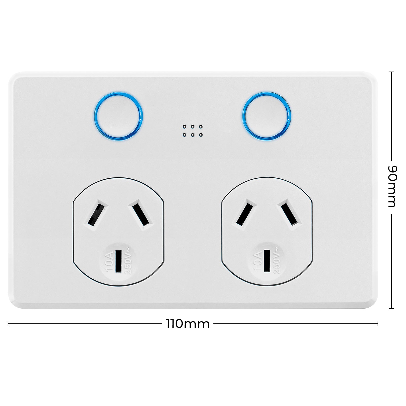 DETA White Gloss Grid Connect Smart Double Touch Power Point Wi-Fi power socket