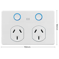 DETA White Gloss Grid Connect Smart Double Touch Power Point Wi-Fi power socket