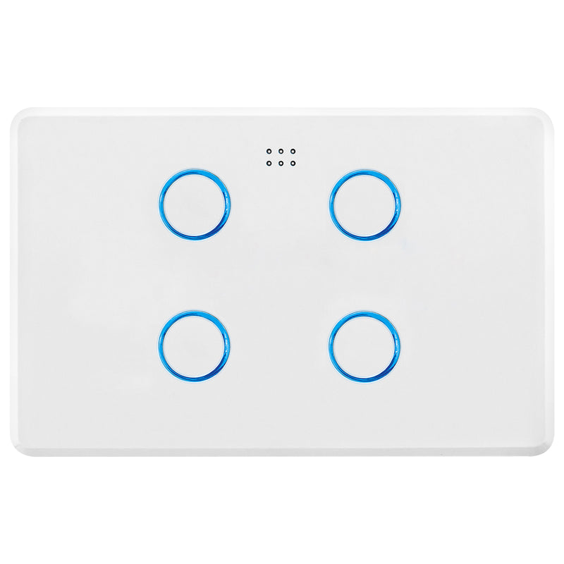 DETA White Gloss Grid Connect Smart Quad Gang Touch Light Switch smart home control