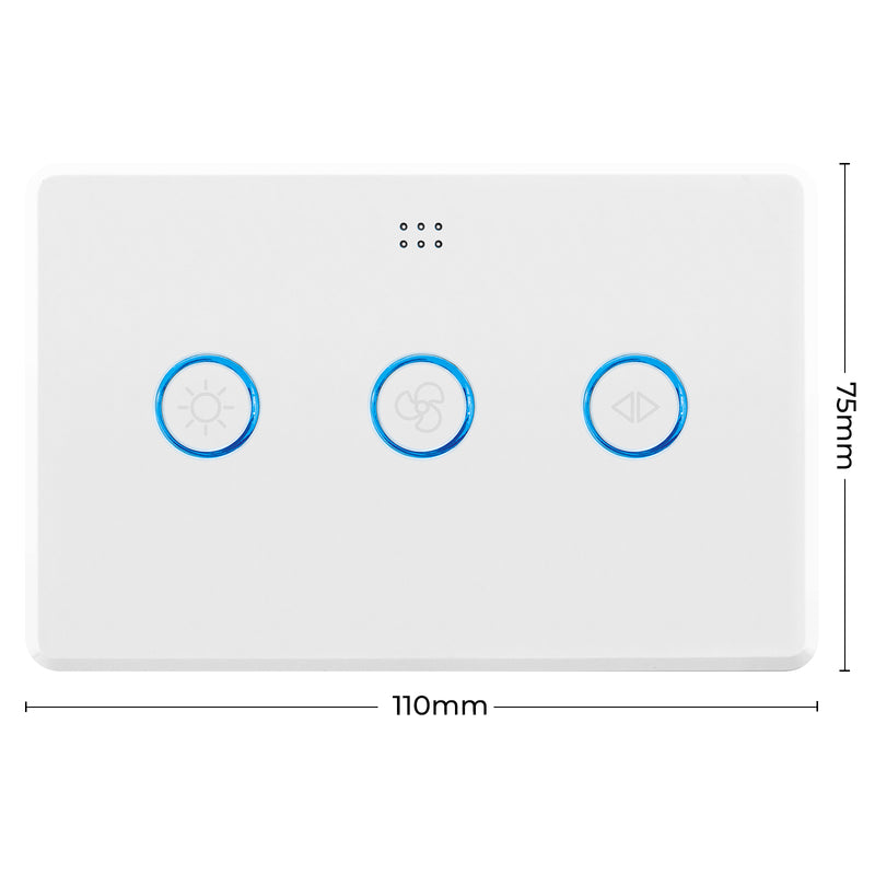 DETA Smart Fan Speed Controller with Touch Light Switch Wi-Fi control with Grid Connect 