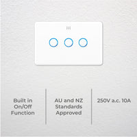 DETA Gloss White Grid Connect Smart Triple Gang Touch Light Switch