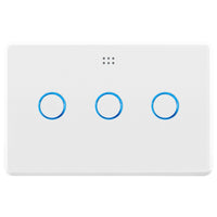 DETA White Gloss Grid Connect Smart Triple Gang Touch Light Switch Wi-Fi control
