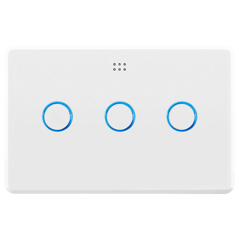 DETA White Gloss Grid Connect Smart Triple Gang Touch Light Switch Wi-Fi control
