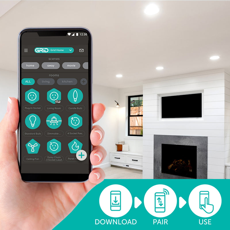 DETA 7W RGB+CCT Smart LED Downlight Wi-Fi colour ceiling lighting Smart with Grid Connect