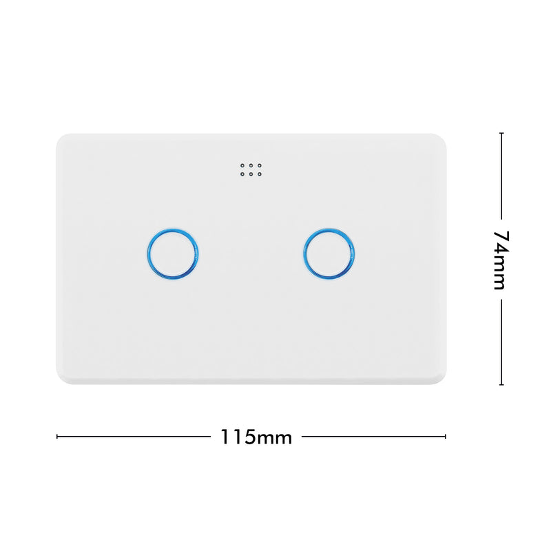 DETA Switch Smart Grid 2 Way 2 Gang Wi-Fi smart home lighting switch with Grid Connect 