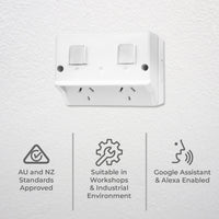 DETA Grid Connect Smart Outdoor Double Powerpoint weatherproof Wi-Fi controlled outlet