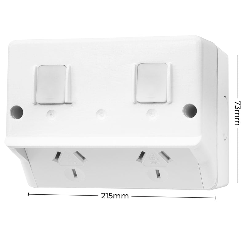 DETA Grid Connect Smart Outdoor Double Powerpoint weatherproof Wi-Fi controlled outlet