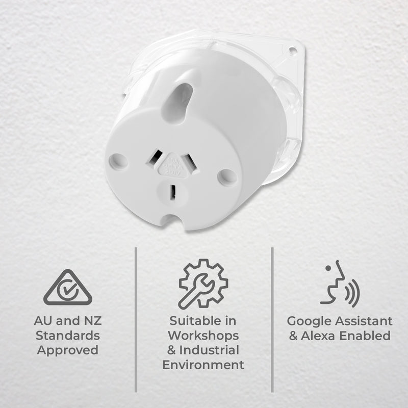 DETA Grid Connect Smart Plug Base – smart power point, Wi-Fi plug, Grid Connect, voice control, Google Assistant, Alexa, Bunnings