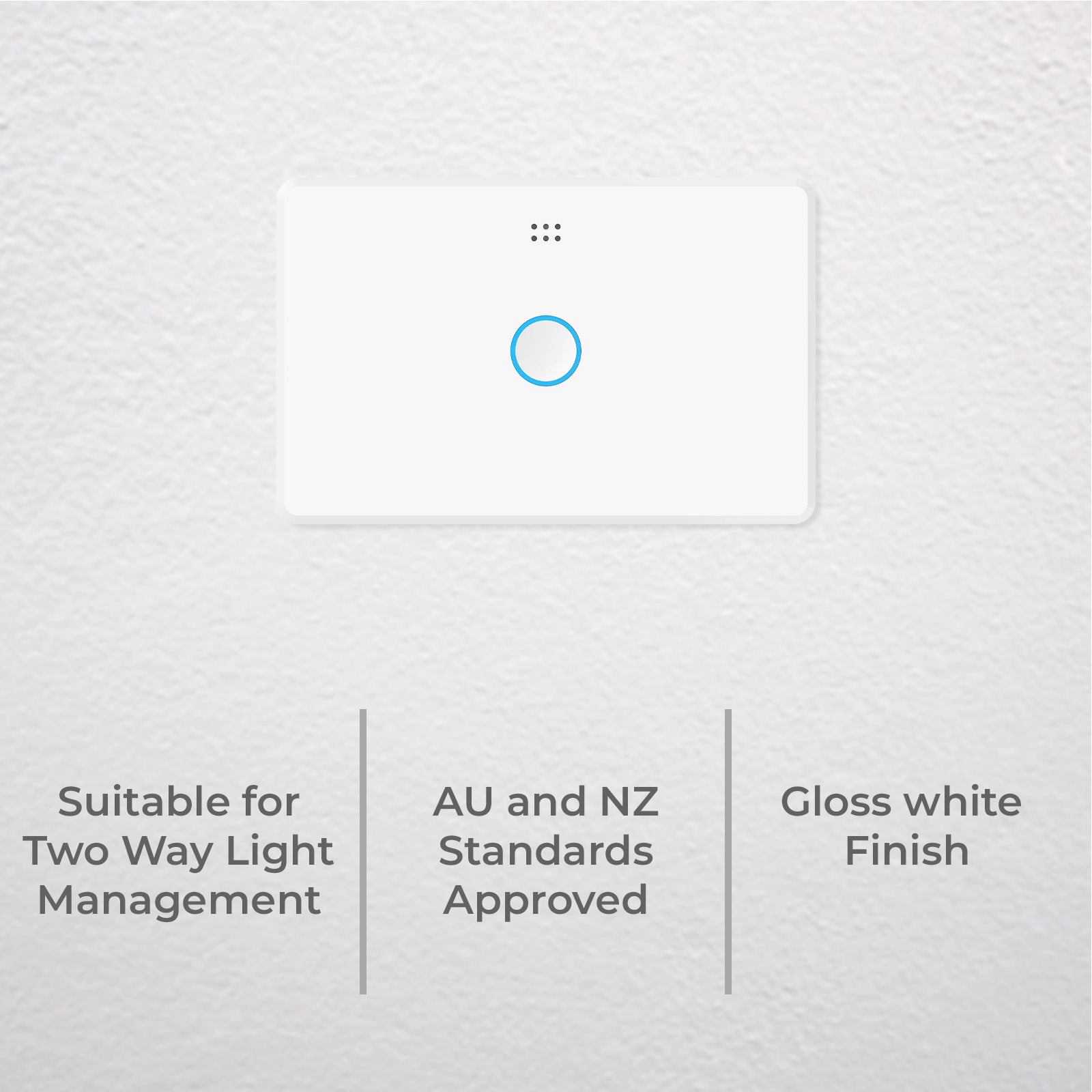DETA Grid Connect Smart Single Gang 2 Way Touch Light Switch Wi-Fi control