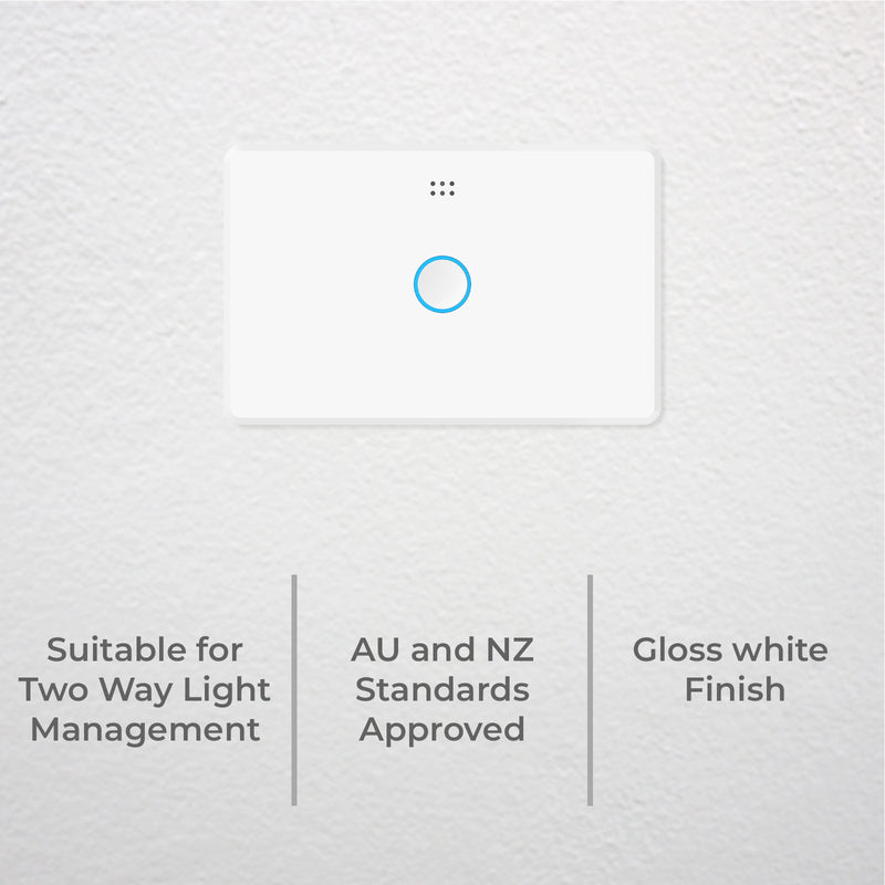 DETA Grid Connect Smart Single Gang 2 Way Touch Light Switch Wi-Fi control