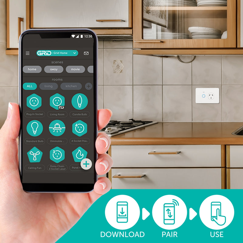 DETA Grid Connect Smart Single Touch Power Point Wi-Fi controlled outlet