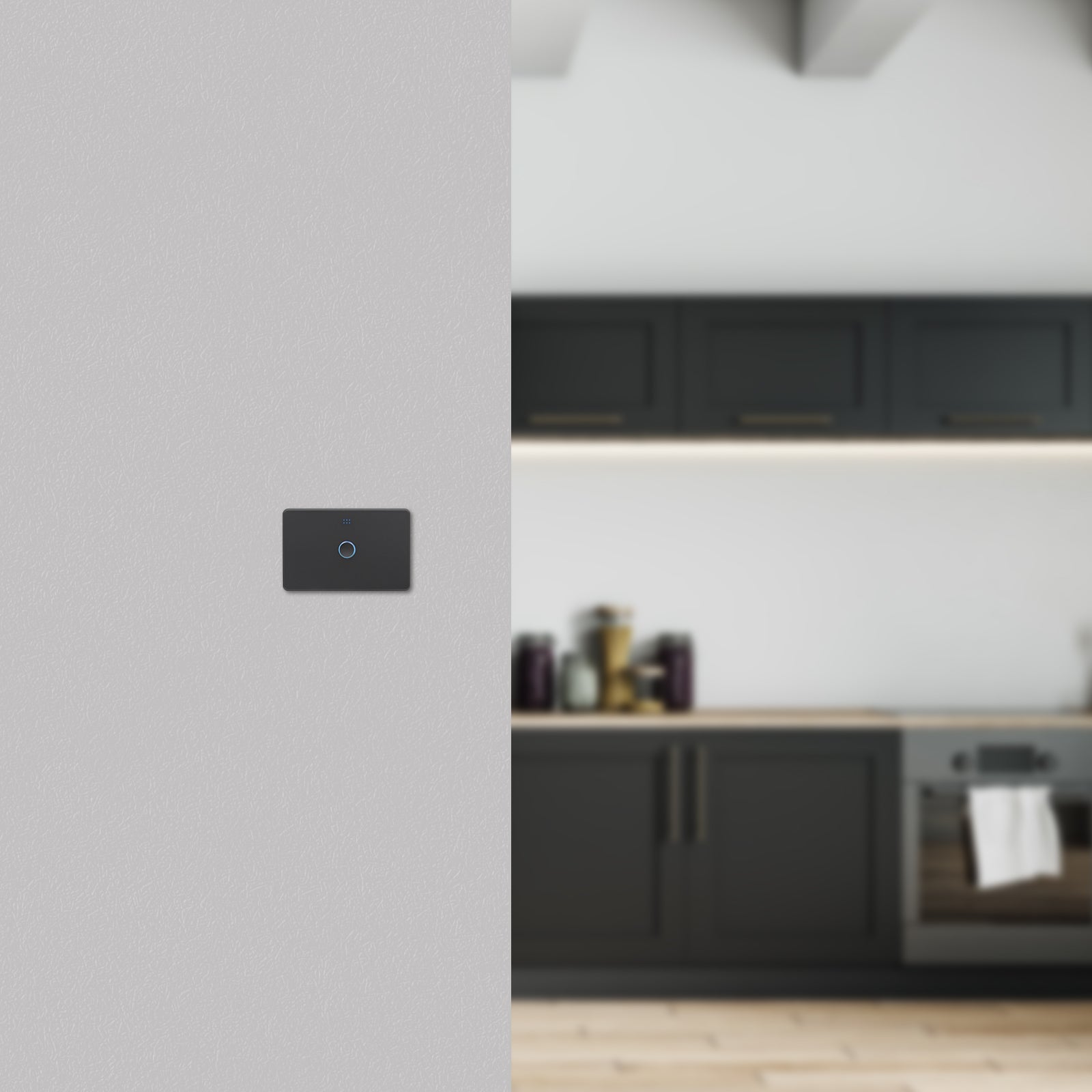 DETA Grid Connect Smart Single-Gang Touch Light Switch – Matte Black, Wi-Fi, LED Power & Wi-Fi Indicators