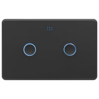 DETA Grid Connect Smart Double Gang Touch Light Switch Matte Black – Wi-Fi Remote ON/OFF with LED Indicators