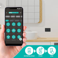 DETA Grid Connect Smart Double Gang Touch Light Switch Matte Black – Wi-Fi Remote ON/OFF with LED Indicators