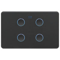 DETA Grid Connect Smart Quad Gang Touch Switch Matte Black – Wi-Fi Smart Light Switch with LED Indicators