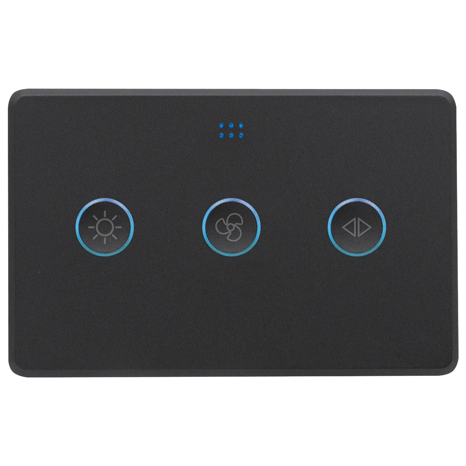 DETA Grid Connect Smart Matt Black Fan Speed Controller with Extra Light Switch – Wi-Fi Touch & LED Indicator