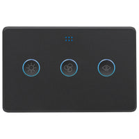 DETA Grid Connect Smart Matt Black Fan Speed Controller with Extra Light Switch – Wi-Fi Touch & LED Indicator