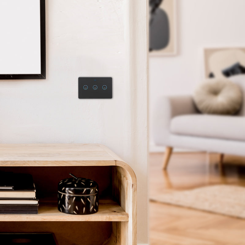 DETA Grid Connect Smart Matt Black Fan Speed Controller with Extra Light Switch – Wi-Fi Touch & LED Indicator