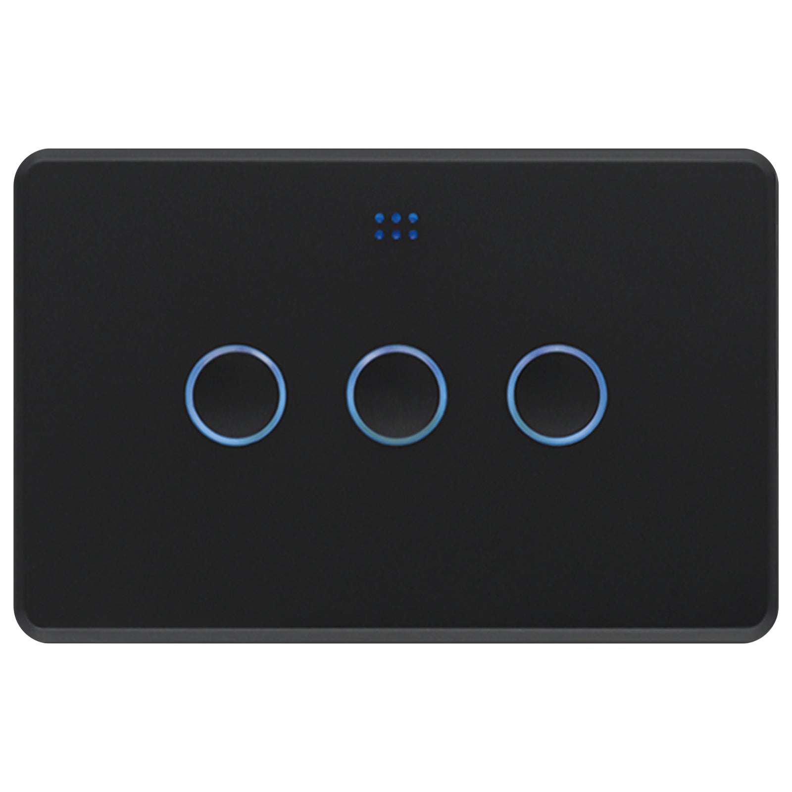 DETA Grid Connect Smart Triple Gang Touch Switch Matte Black – Wi-Fi Smart Light Switch with LED Indicators