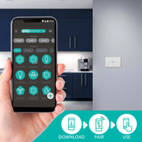 DETA White Grid Connect Smart Touch Single Dimmer LED compatible Wi-Fi dimmer