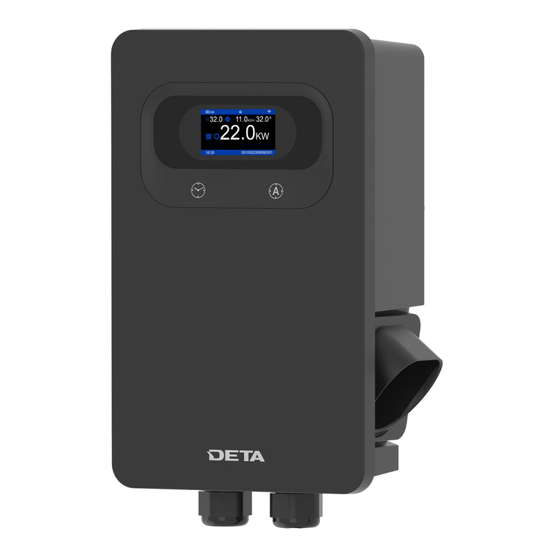 DETA 7/22kW Dual Phase Wall Mount EV Charger With 5m Cable
