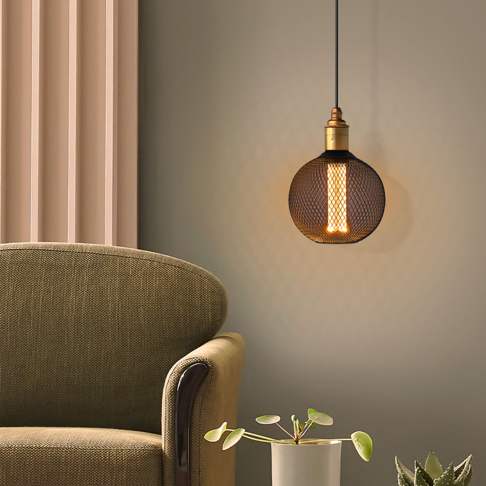 Verve Design Grid Connect Smart Black Mesh E27 120lm Decorative LED 4W Globe