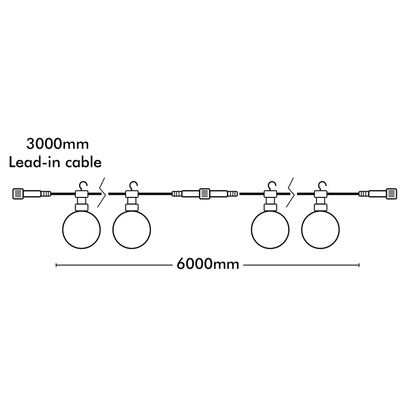 Arlec 20 Warm White Smart LED Low Voltage Connectable Festoon Lights