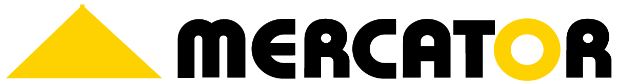 Mercator logo with a yellow triangle and black text
